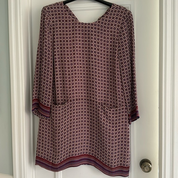 J crew Jules dress silk scarf foulard pattern, sz 14 - Picture 1 of 10